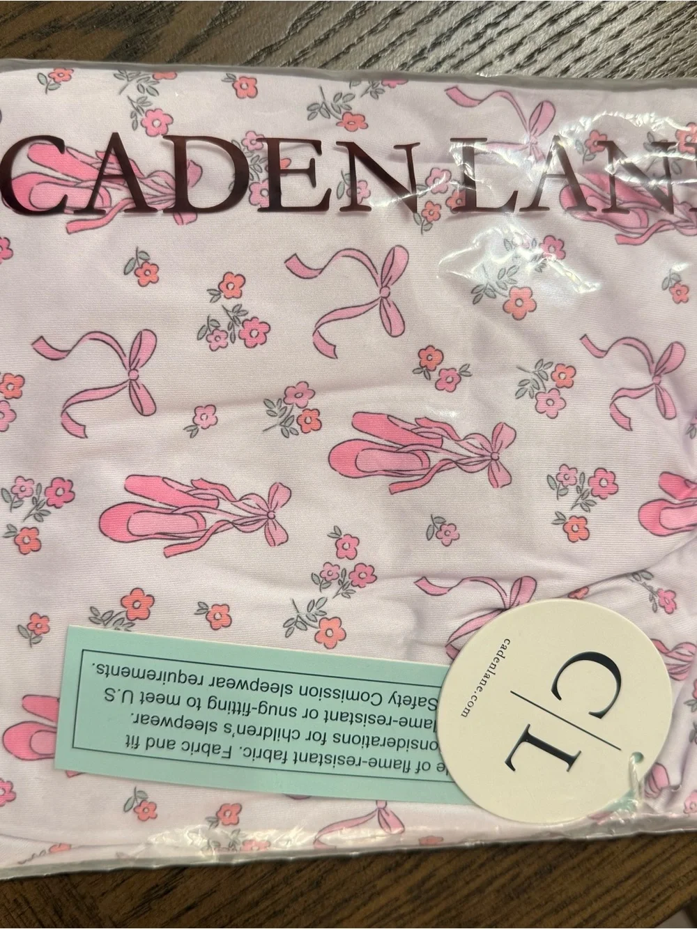 Caden Lane Pink Nightgown with Pink Ballet Slippers